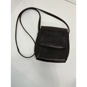 Vintage Liz Claiborne Small Brown Leather Shoulder Bag Crossbody bag